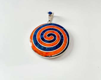 Handmade 950 Silver Pachamama Pendant – Inca Chakana Amulet with Lapis & Coral