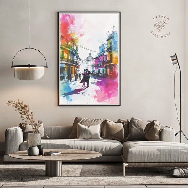 Watercolor Painting Bueno Aires | Argentina Poster | Watercolor Art Print | City Illustration | Instant Download | Watercolor City Poster