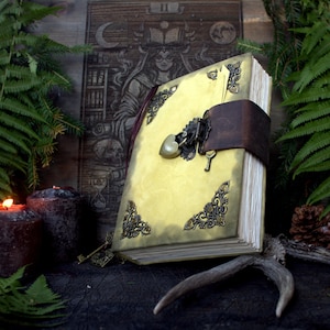 Practical Magic Book of Shadows – Handmade Grimoire  – 300 Blank Pages - wicca  book lock
