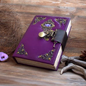 Large Book of Shadows Journal, Vintage Leather Grimoire, Witchcraft Spellbook