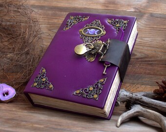 Large Book of Shadows Journal, Vintage Leather Grimoire, Witchcraft Spellbook