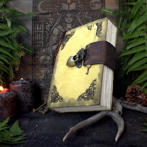 Practical Magic Book of Shadows – Handmade Grimoire  – 300 Blank Pages - wicca  book lock
