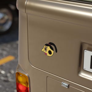 Whimsical Round Outdoor Sticker - Fun Car Decal, Laptop Decor, Waterproof Vinyl Sticker, Gift for Friends, Unique Art