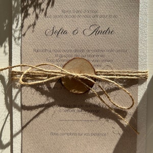 Country wedding invitation with rope image 3
