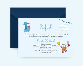Birthday invitation card to download and print - “Tchoupi” theme