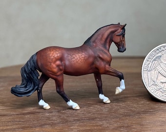 Micro-mini &quot;Alma&quot; Peruvian Paso pewter model horse, custom painted
