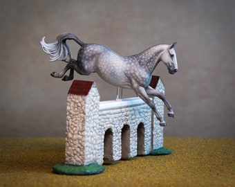 Micro (Bantam) Scale Dapple Grey Jumping Model Horse