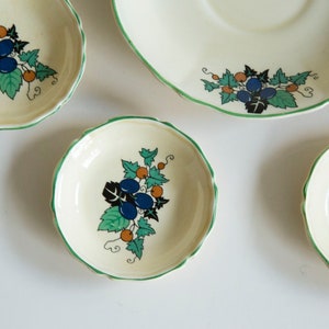 Royal Venton Ware Petit Four Set Bonbon Plate with 6 Saucers Art Deco 1920s England Very Good Antique Condition