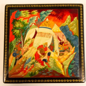 Bougeoir Artisanal Ukrainien En Bois Peint à La Main - H 13 Cm - Laqué