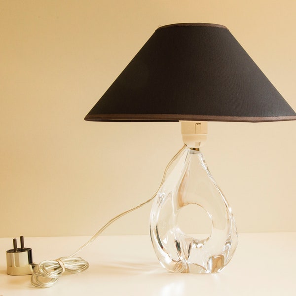 Lampe de table design Daum France en cristal des années 1950, bon état vintage