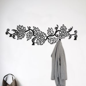 Grape Branch Coat Rack, Metal Wall Hooks, Entryway Organizer, Decorative Hanger, Bag Holder, Modern Coat Rack, Tree Branch Hooks