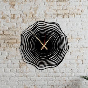 Abstract Spiral Oversized Metal Wall Clock, Geometric Wall Clock, Modern Large Wall Clock, Unique Art, Silent Wall Clock, Minimalist Clock