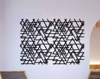 Geometric Metal Wall Art: Modern Abstract Sculpture, Large Decor