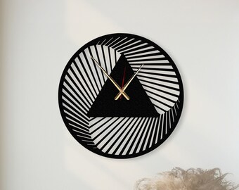 Minimalist Oversized Metal Wall Clock, Geometric Wall Clock, Modern Large Wall Clock, Unique Wall Art, Silent Wall Clock, Minimalist Clock