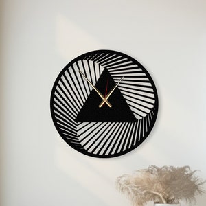 Minimalist Metal Wall Clock: Geometric Modern Art, Silent Clock