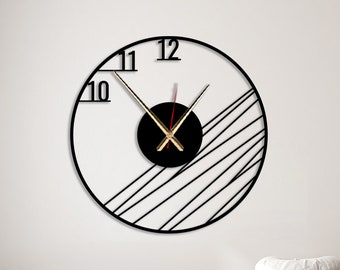 Abstract Metal Wall Clock: Modern Geometric Art, Silent Decor