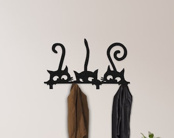 Cats Metal Coat Rack: Nature Inspired Entryway Organizer