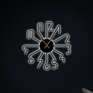 LED Lighted Metal Wall Clock: Modern Night Light Clock