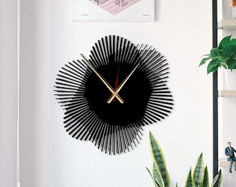 Oversized Metal Wall Clock: Modern Geometric Art, Silent Minimalist Design