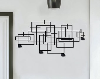 Geometric Metal Coat Rack: Modern Entryway Organizer
