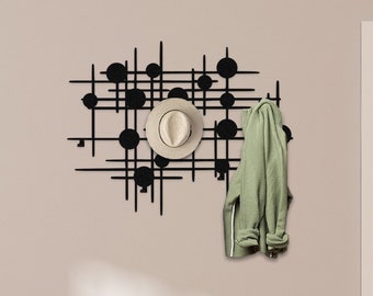 Modern Luxury Coat Rack, Wall Mount Hooks, Metal Wall Art, Entryway Organizer, Decorative Hook, Hat Rack, Geometric Coat Hanger, Coat Rack