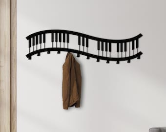 Piano Keys Metal Coat Rack: Modern Music Decor, Entryway Organizer