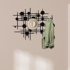 Cabide de luxo moderno, ganchos de montagem na parede, arte de parede de metal, organizador de entrada, gancho decorativo, cabideiro para chapéus, cabide geométrico, cabideiro