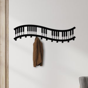 Piano Keys Metal Coat Rack: Modern Music Decor, Entryway Organizer