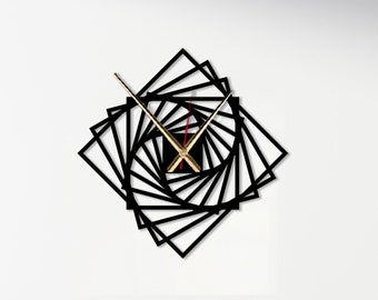 Orologio da parete geometrico in metallo di grandi dimensioni: moderna arte murale silenziosa