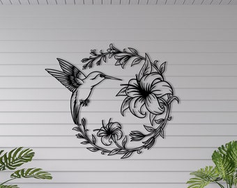 Hummingbird Metal Wall Art: Nature Inspired Garden Decor