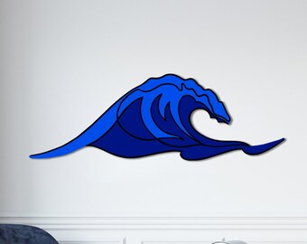 Wave Metal Wall Art: Single Line Ocean Decor