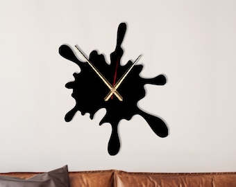Splash Metal Wall Clock: Modern Minimalist Decor