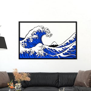 Great Wave Metal Wall Art, Hokusai Japanese Wall Decor, Kanagawa Wall Art, Beach House Decor, Colorful Wall Art, Coastal Decor, Home Gifts