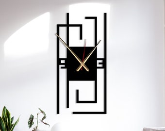 Geometric Metal Wall Clock: Modern Minimalist Art, Silent Clock