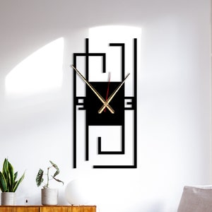Geometric Metal Wall Clock: Modern Minimalist Art, Silent Clock