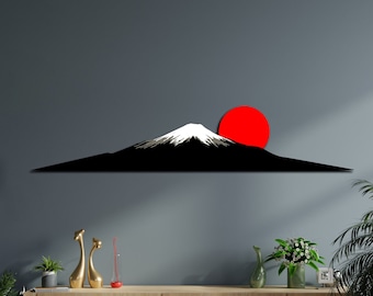 Fuji Berg Metall Wandkunst: Japanisches orientalisches Dekor