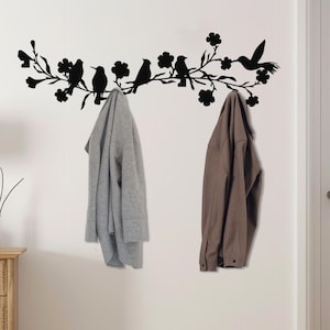 Tree Branch Coat Rack, Birds on Branch Wall Hooks, Entryway Organizer, Decorative Hanger, Bag Holder, Modern Coat Rack, Tree Branch Hooks
