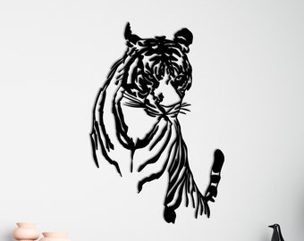 Décoration murale tigre, année du tigre, art mural moderne, animaux de safari, décoration de porte d'entrée, cadeau de pendaison de crémaillère, décoration de salon, décoration murale unique