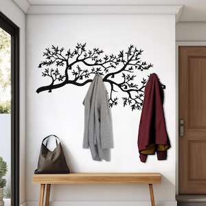Large Branch Coat Rack: Metal Tree Wall Hooks, Entryway Organizer