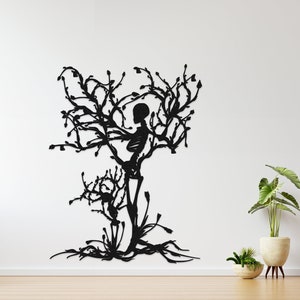 Metal Tree Coat Rack: Wall Mount Entryway Organizer with Bird Decor