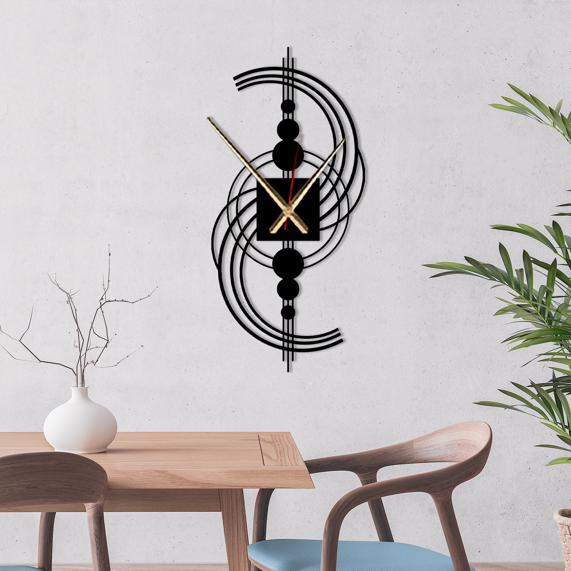 Geometric Metal Wall Clock: Modern Art Decor, Silent Clock - Etsy