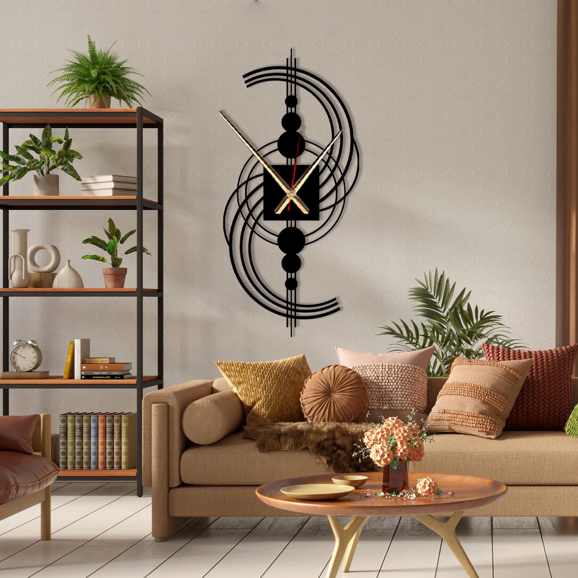 Geometric Metal Wall Clock: Modern Art Decor, Silent Clock - Etsy