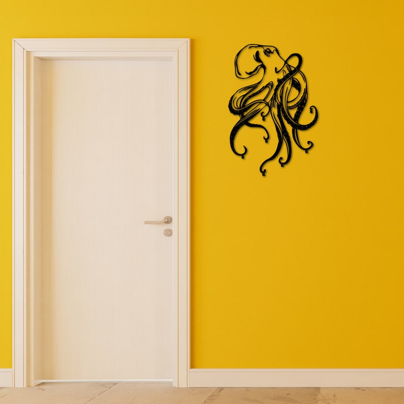 Ocean Art, Metal Wall Art, Sea Life, Beach House Decor, Tentacle Decor, Octopus Art, Metal Wall Sculpture, Modern coat rack, Wall mounted rack, Wall hooks, wall mount coat rack, wild life decor, Entryway coat rack