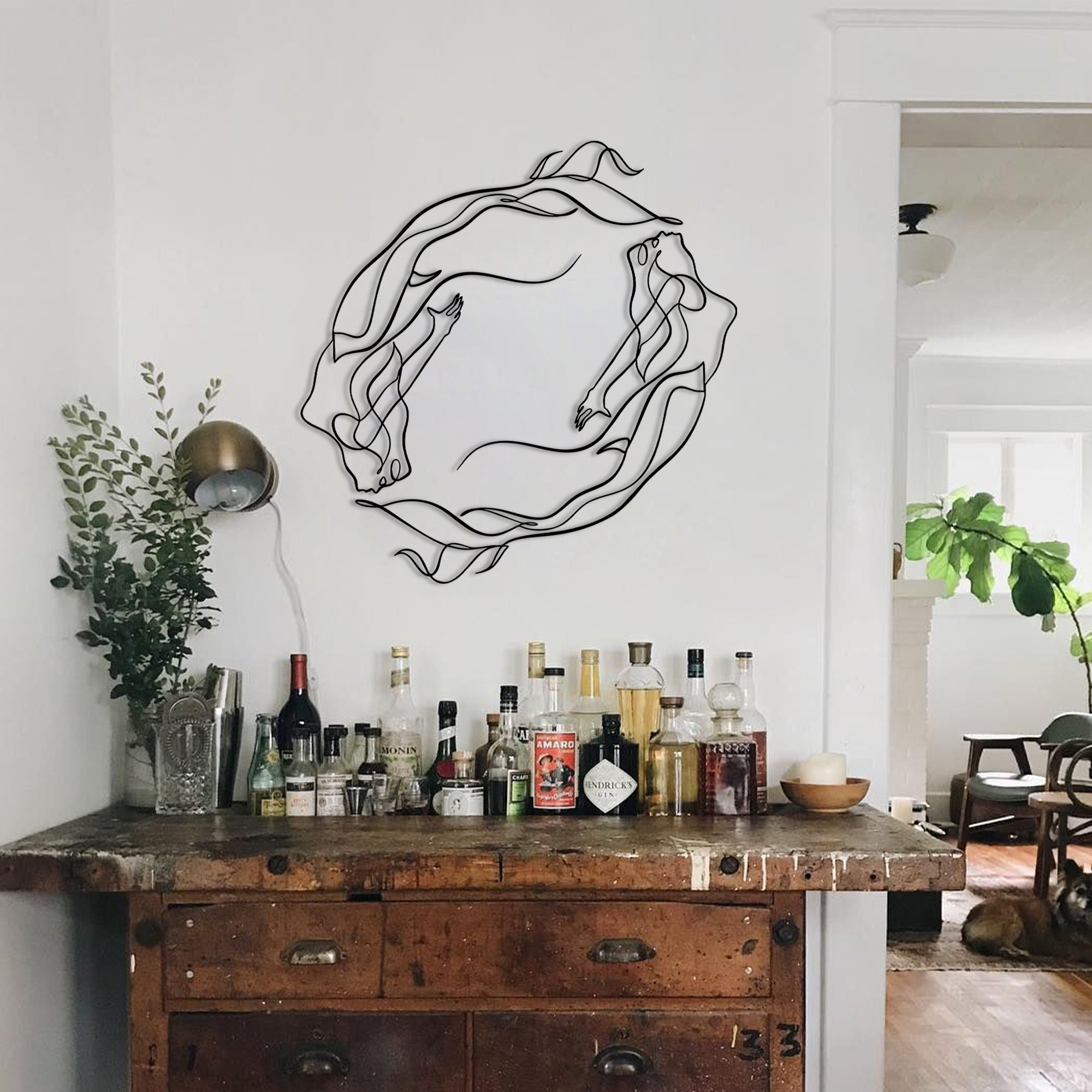 Mermaid Metal Wall Art: Single Line Fantasy Decor - Etsy Israel