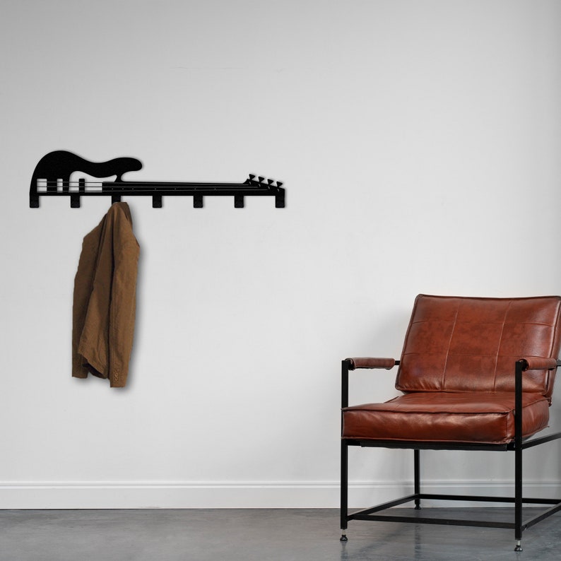 Electro Guitar Metal Coat Rack: Musician Wall Decor - Etsy