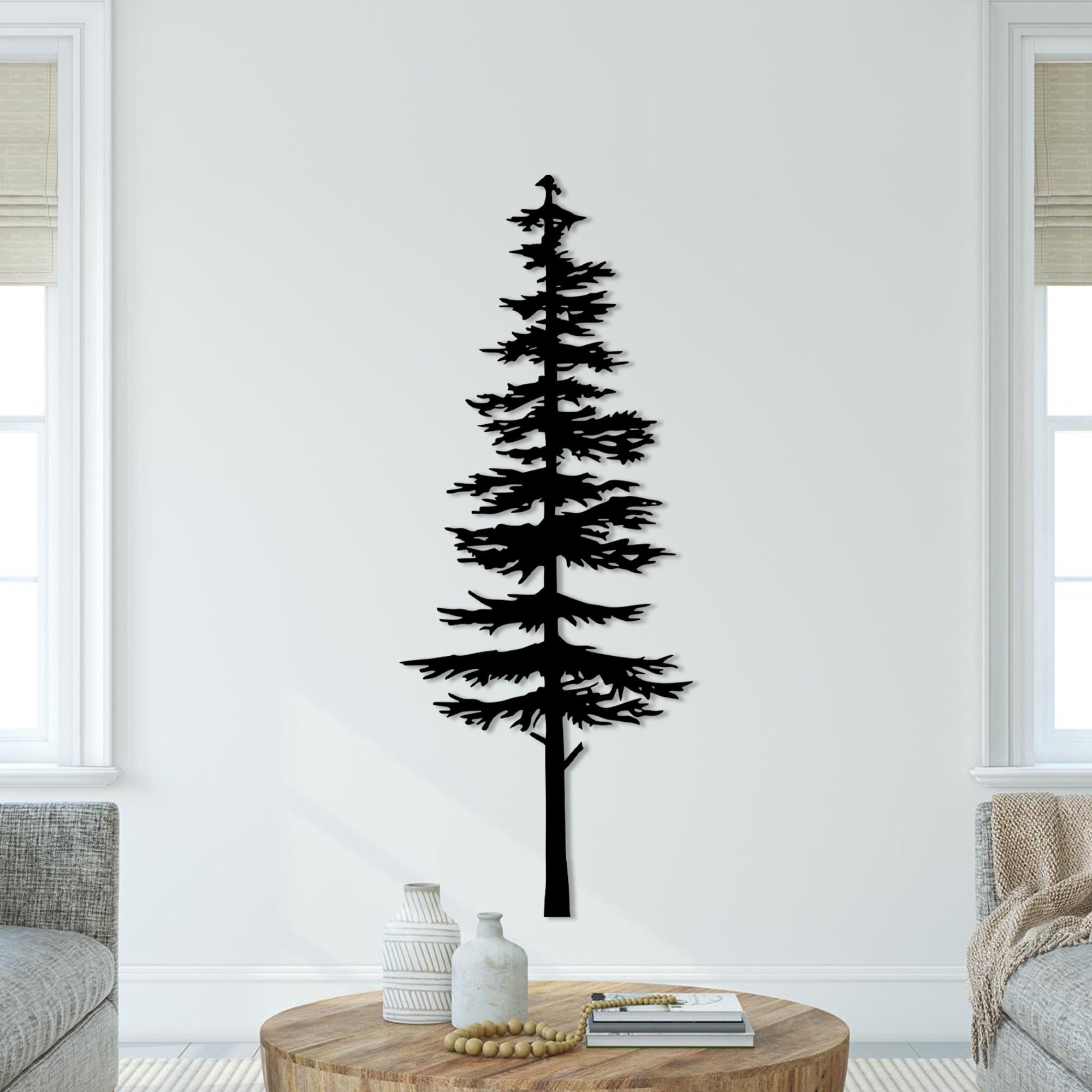 Pine Tree Metal Wall Art: Long Narrow Forest Decor - Etsy