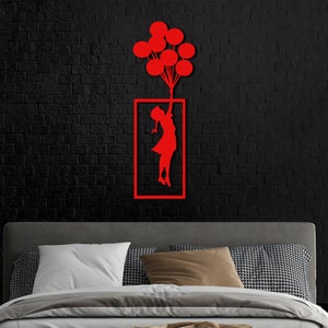 banksy wall art, trendy wall art, contemporary art, housewarming gift, banksy poster, banksy artwork, banksy street art, metal wall art, graffiti wall art, street art, street art poster, banksy balloon girl, unique wall decor