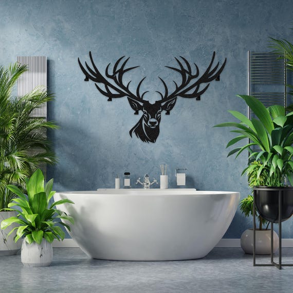 Buy Deer Antler Metal Coat Rack: Nature Inspired Wall Hanger