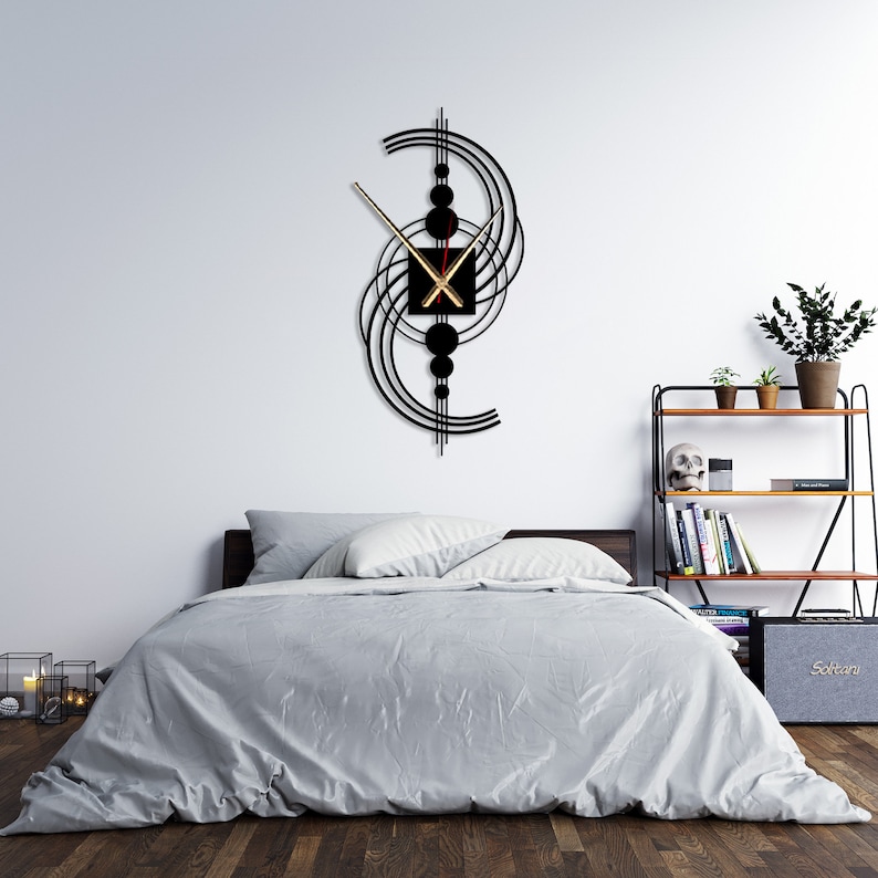 Geometric Metal Wall Clock: Modern Art Decor, Silent Clock - Etsy
