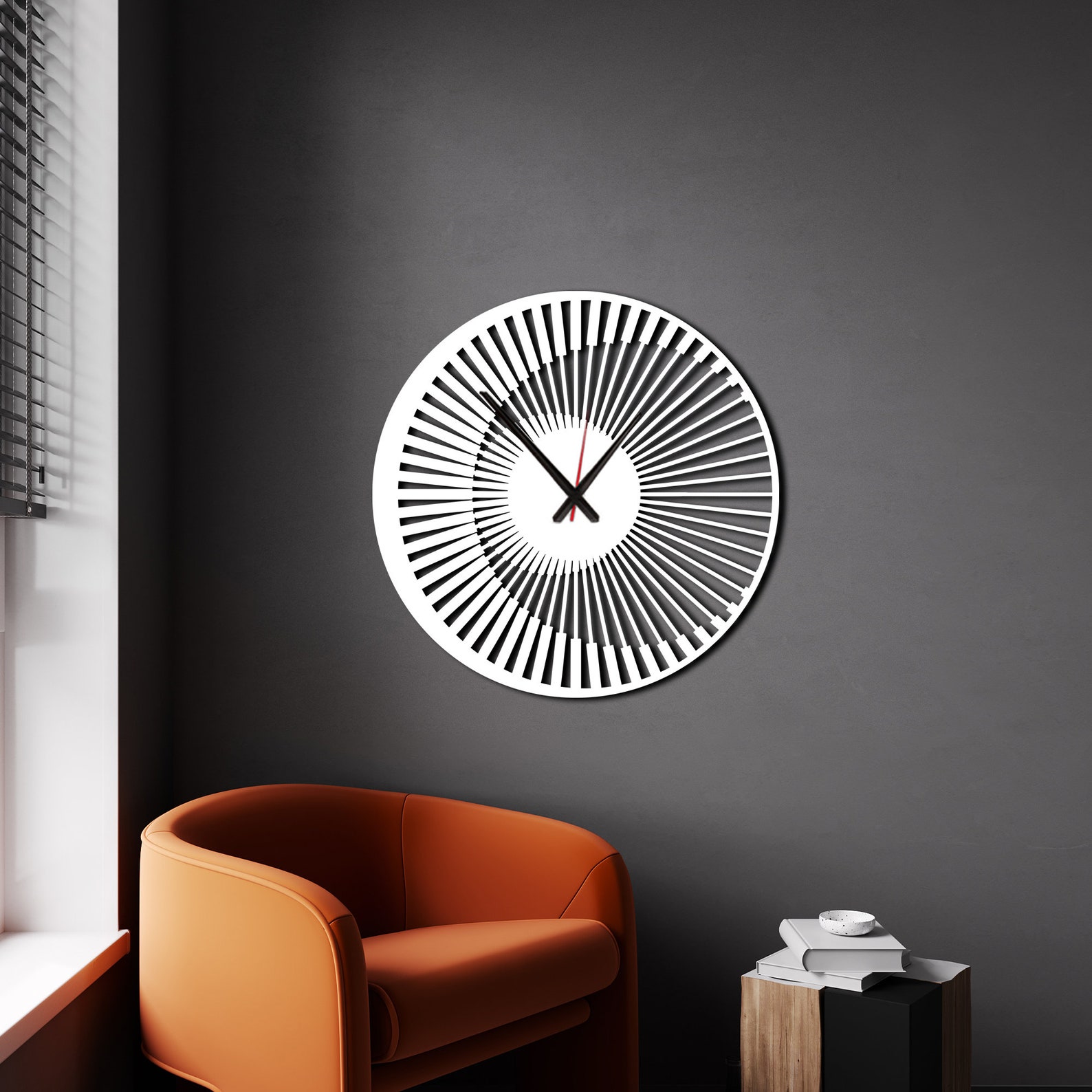 Minimalist Metal Wall Clock: Oversized Geometric Silent Clock - Etsy
